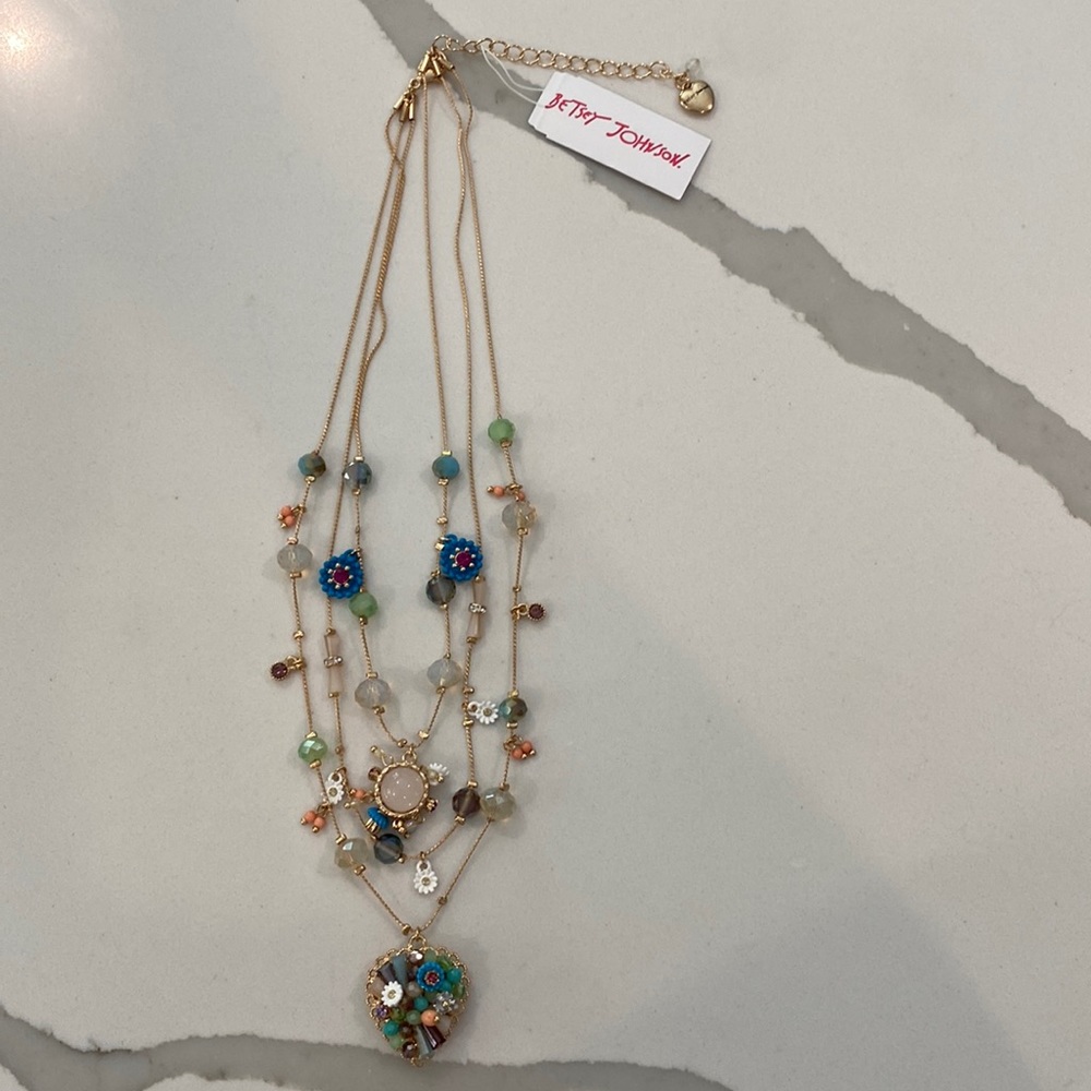 NWT Betsey Johnson Gold Layered Necklace